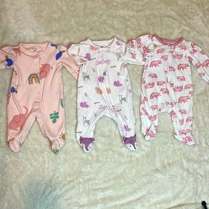 Carter’s newborn long sleeve sleepers set of 3